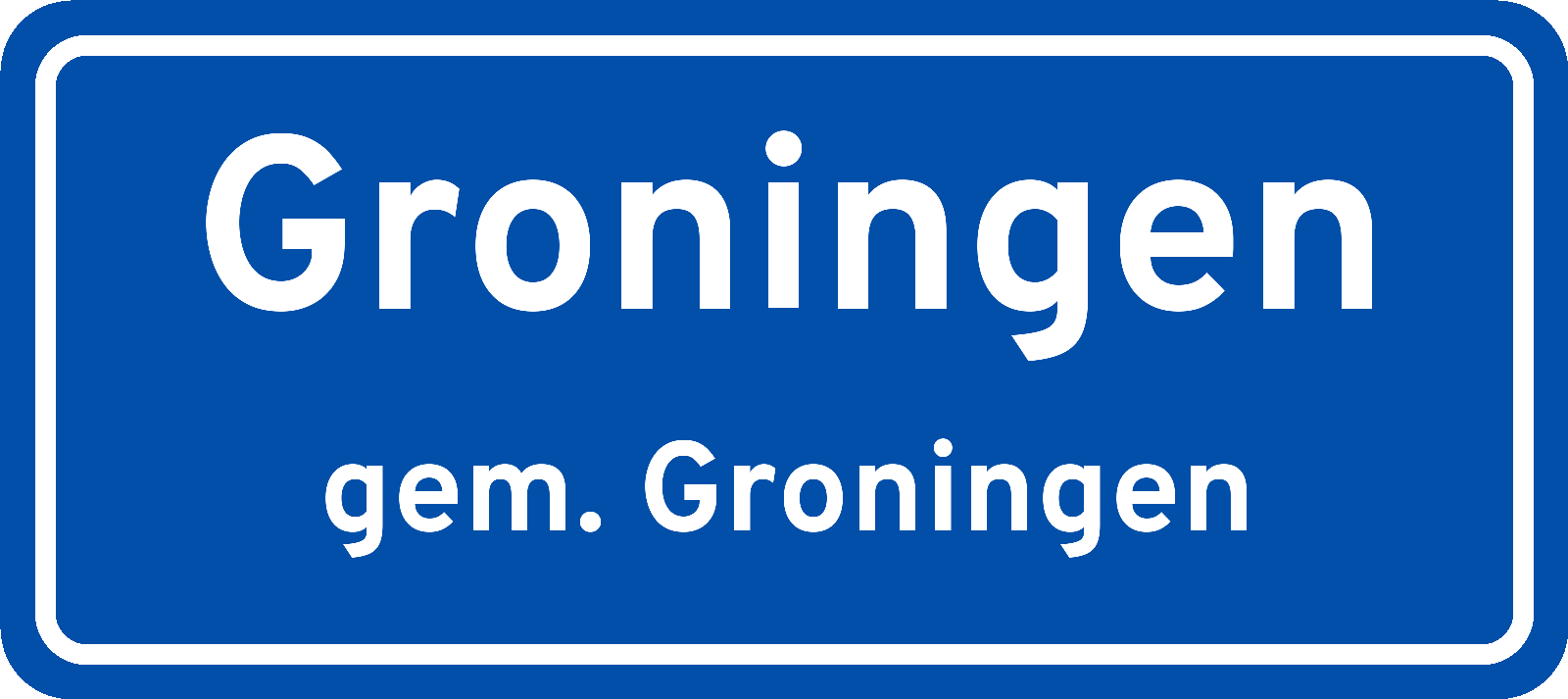 Plaatsnaambord Groningen gemeente Groningen