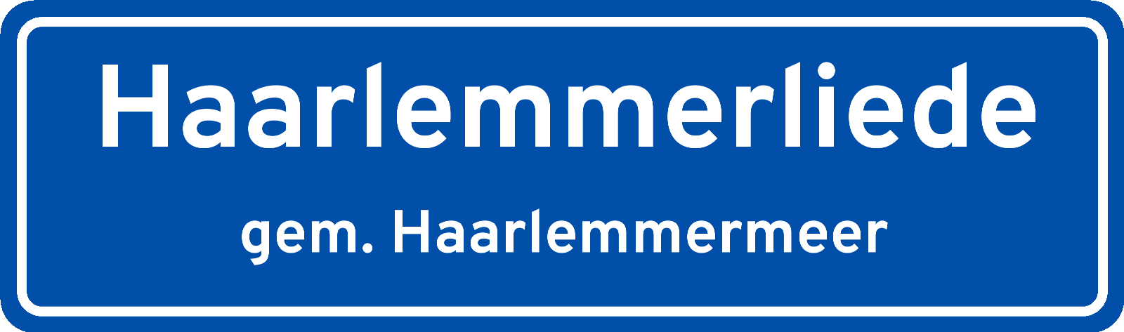 Plaatsnaambord Haarlemmerliede gemeente Haarlemmermeer