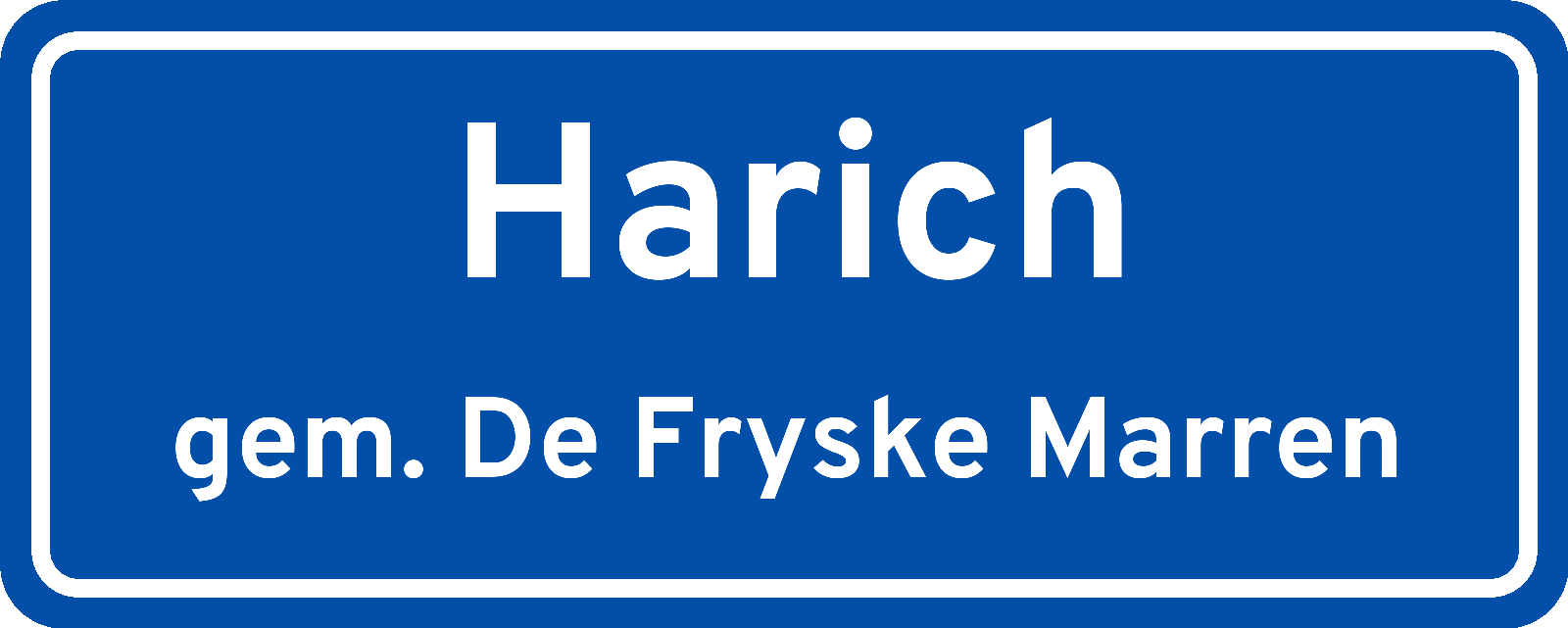 Plaatsnaambord Harich gemeente De Fryske Marren