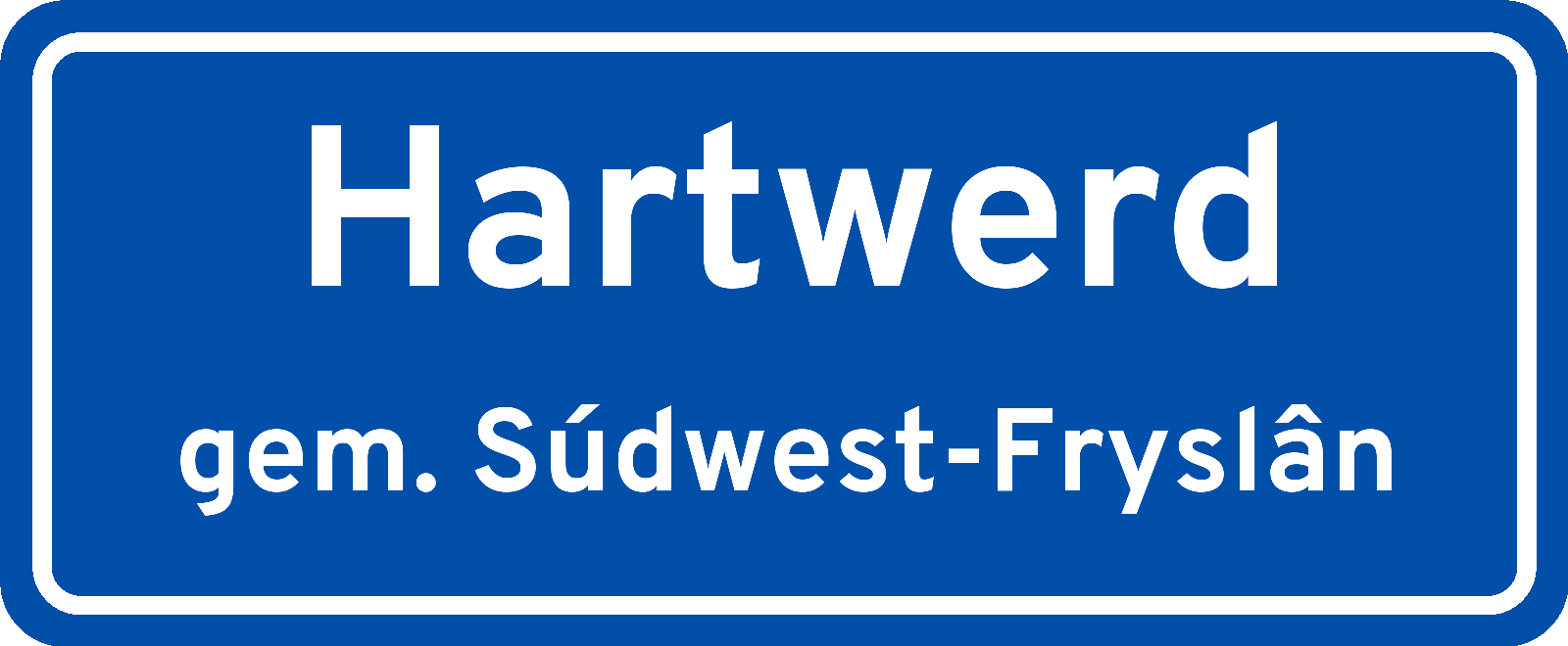 Plaatsnaambord Hartwerd gemeente Súdwest-Fryslân