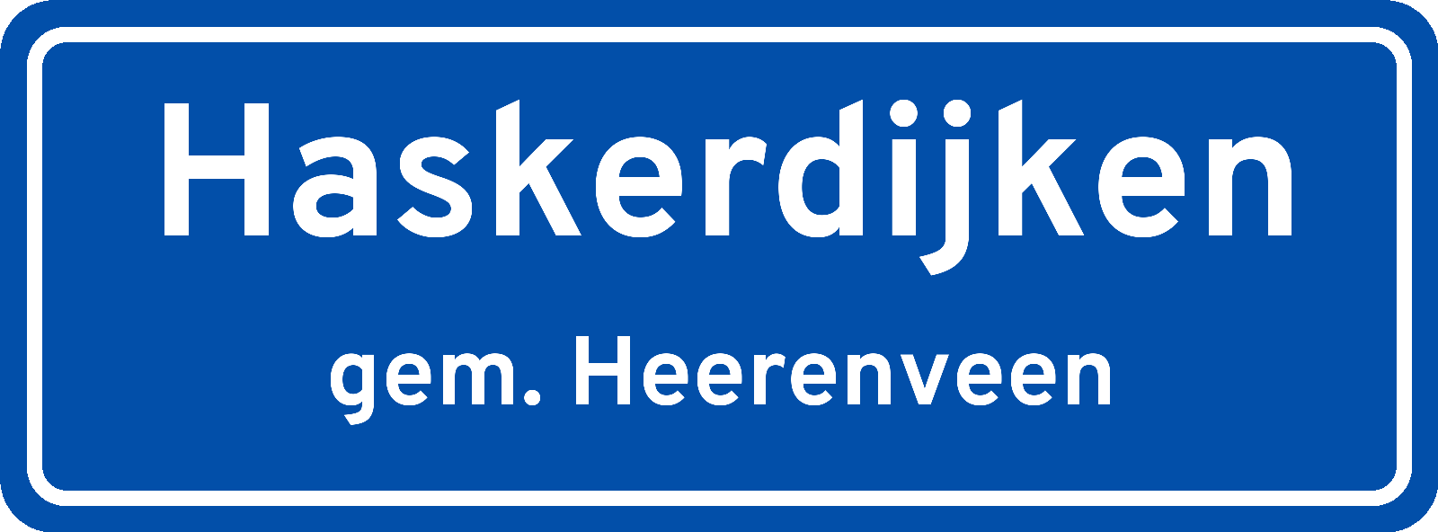 Plaatsnaambord Haskerdijken gemeente Heerenveen