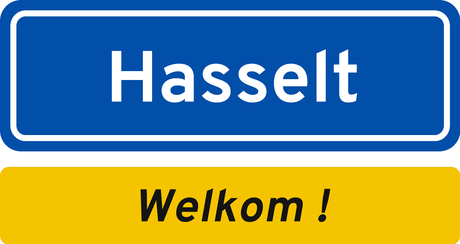Welkomstbord Hasselt