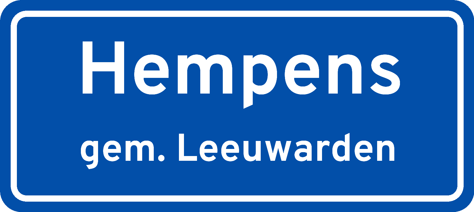 Plaatsnaambord Hempens gemeente Leeuwarden