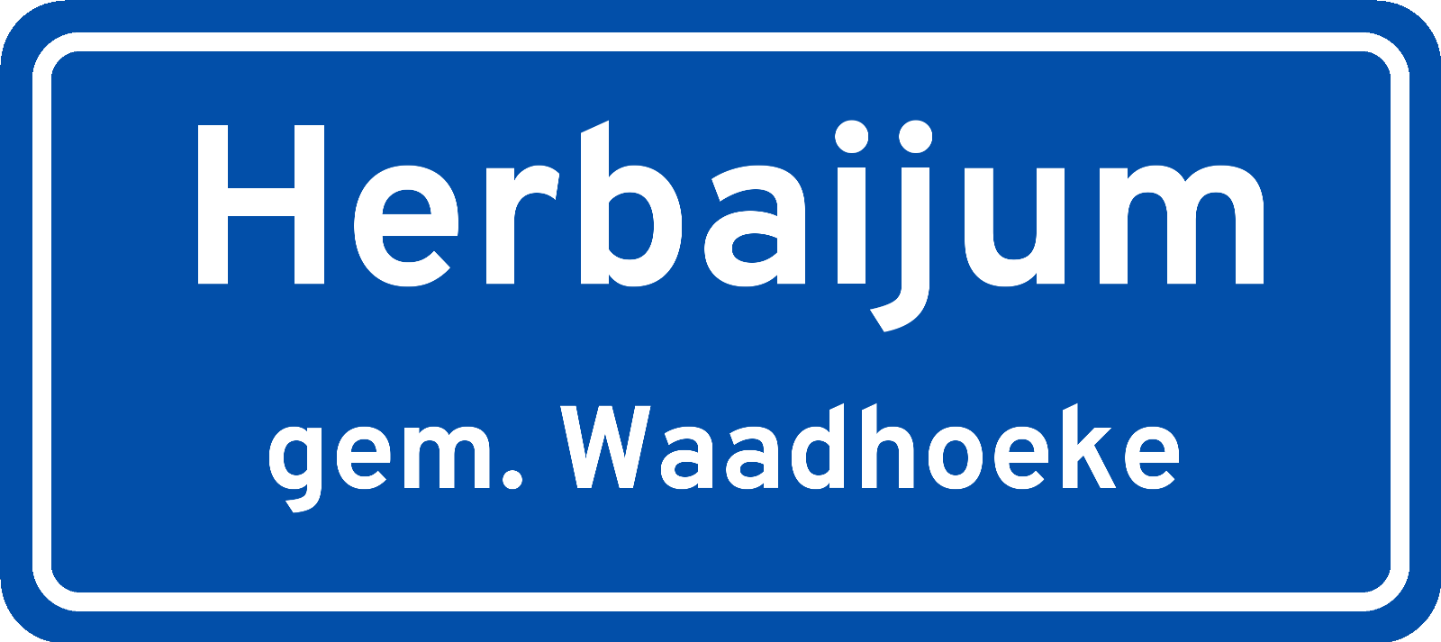 Plaatsnaambord Herbaijum gemeente Waadhoeke