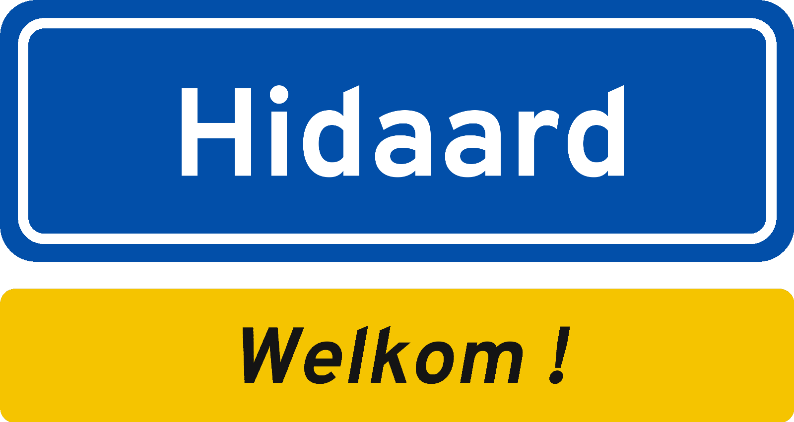 Welkomstbord Hidaard