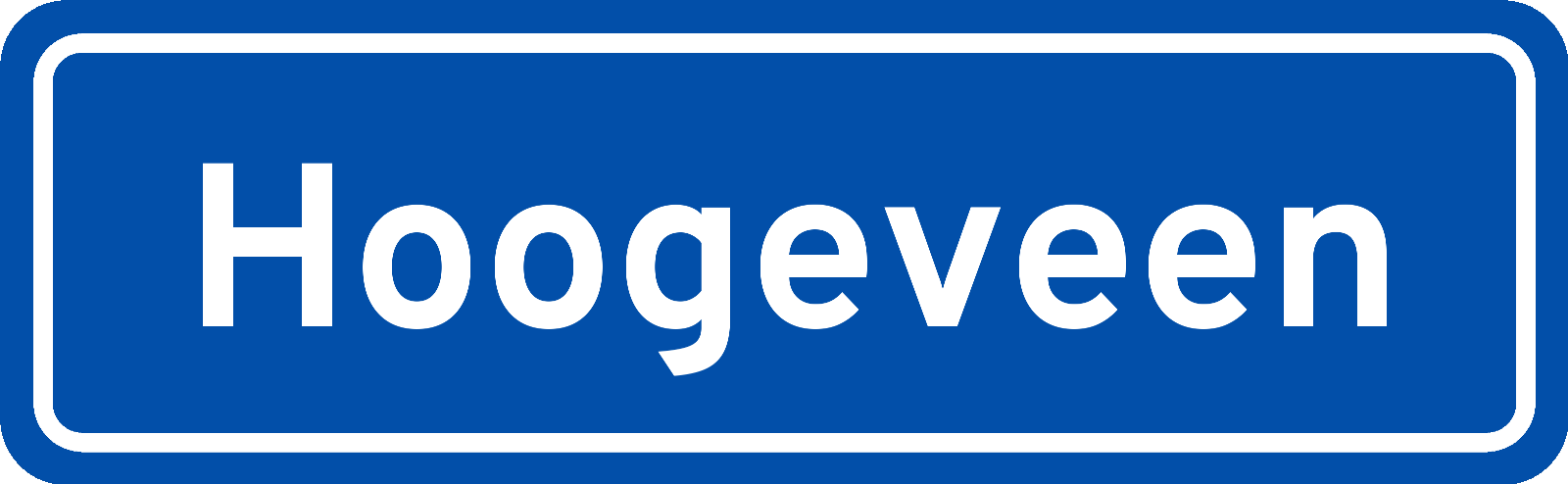 Plaatsnaambord Hoogeveen