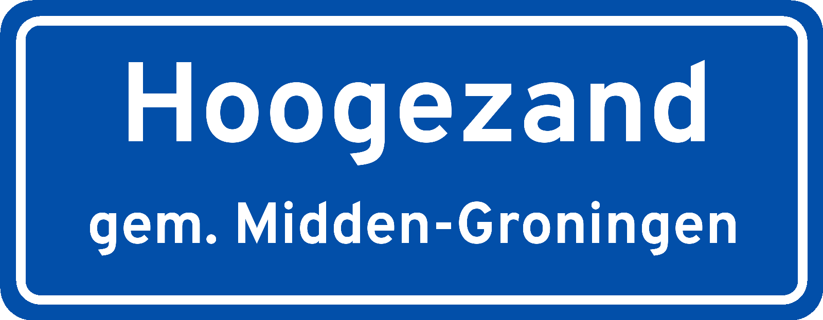 Plaatsnaambord Hoogezand gemeente Midden-Groningen