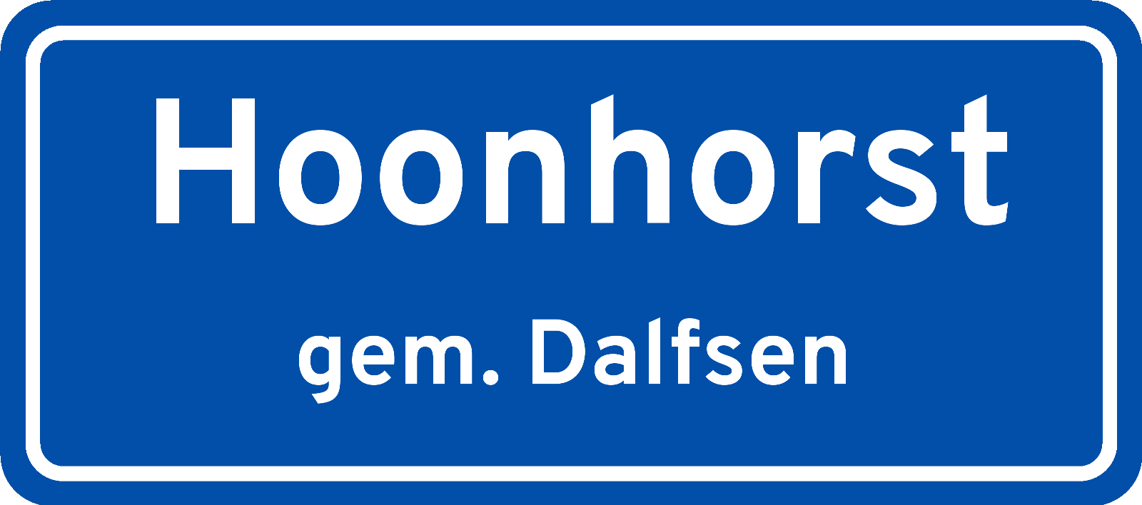 Plaatsnaambord Hoonhorst gemeente Dalfsen