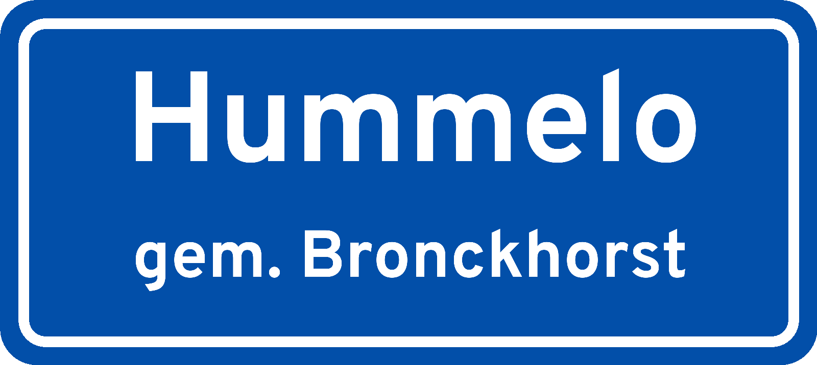 Plaatsnaambord Hummelo gemeente Bronckhorst