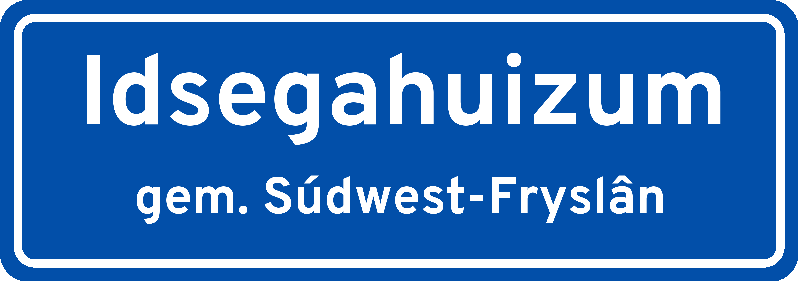 Plaatsnaambord Idsegahuizum gemeente Súdwest-Fryslân
