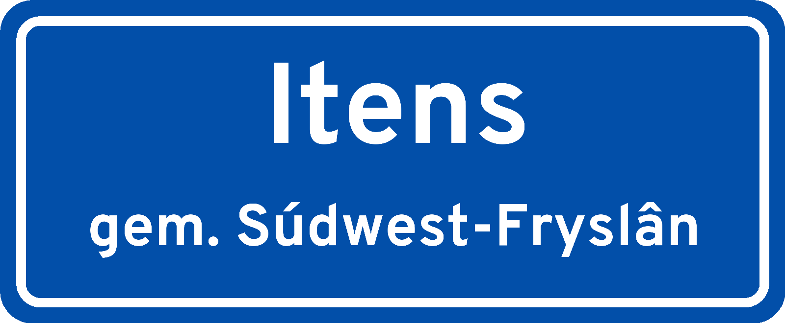 Plaatsnaambord Itens gemeente Súdwest-Fryslân