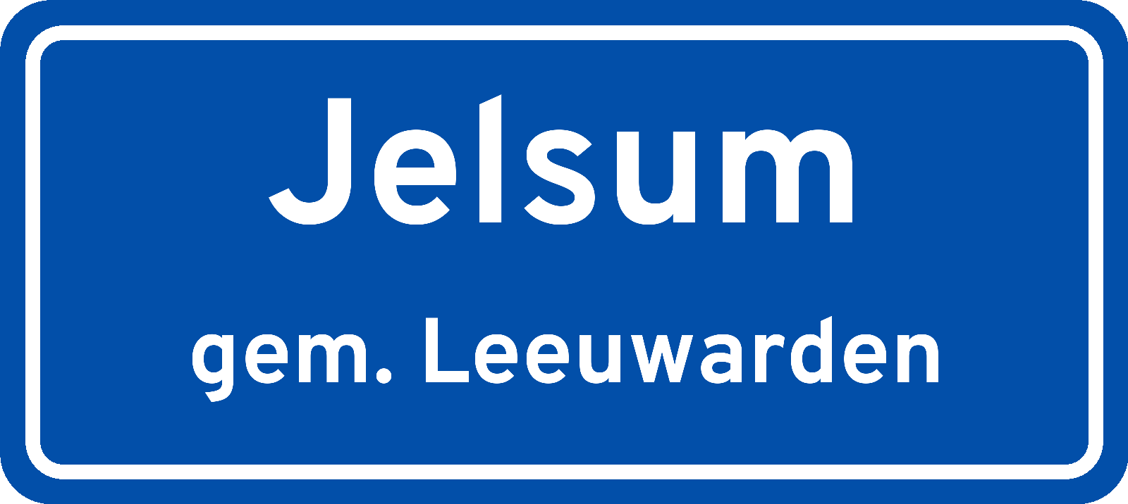 Plaatsnaambord Jelsum gemeente Leeuwarden