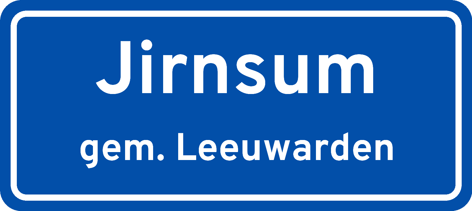 Plaatsnaambord Jirnsum gemeente Leeuwarden