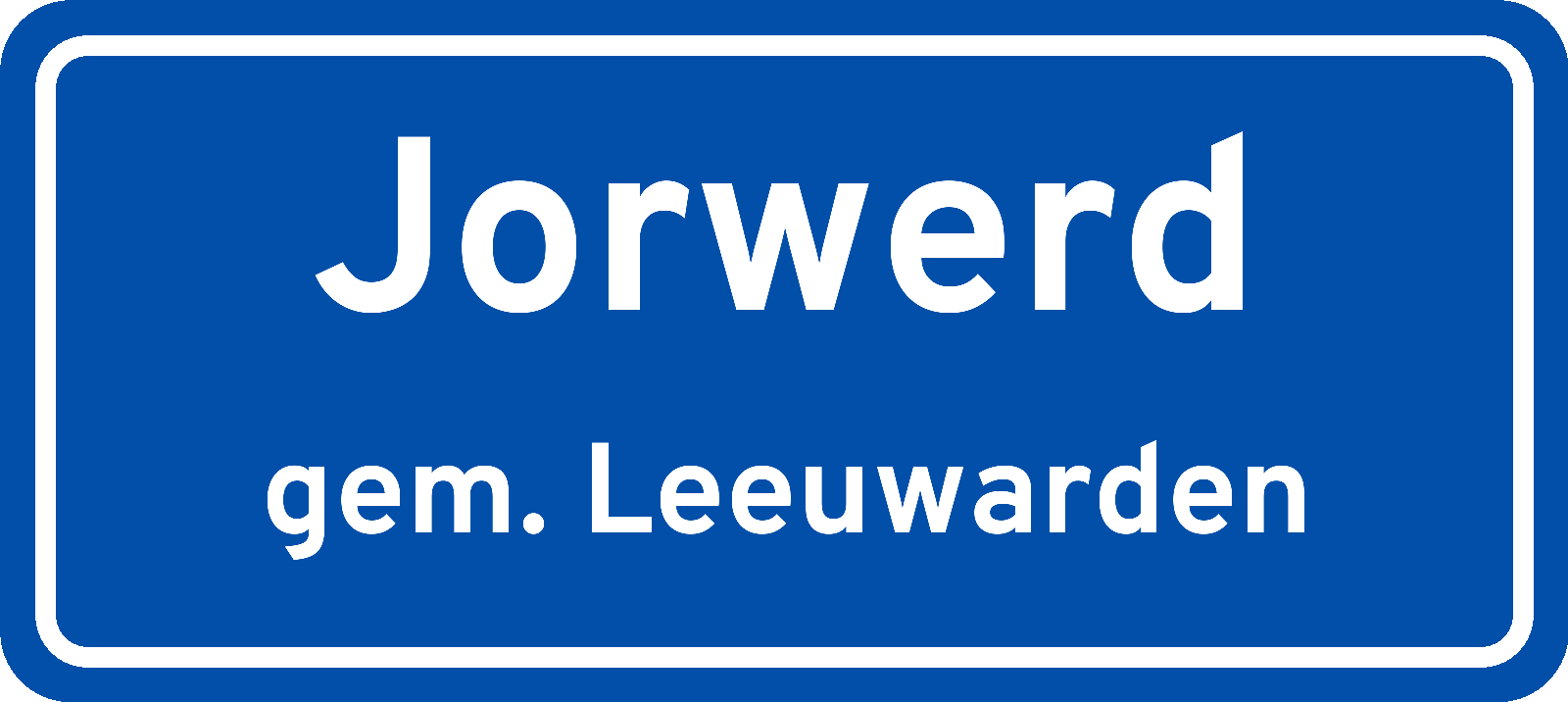 Plaatsnaambord Jorwerd gemeente Leeuwarden