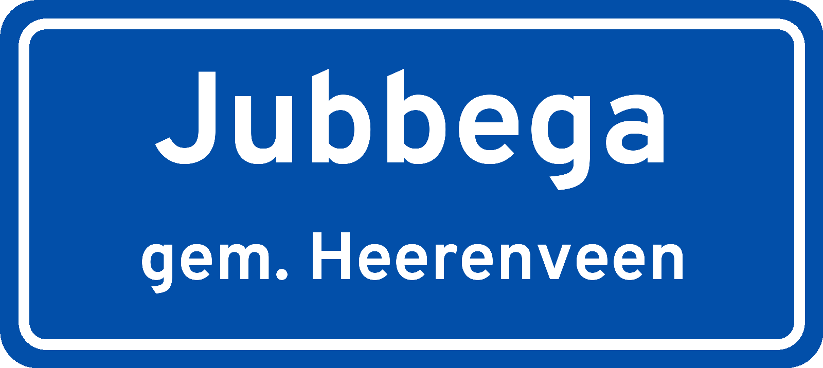 Plaatsnaambord Jubbega gemeente Heerenveen