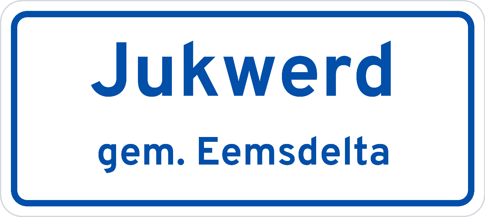 Plaatsnaambord Jukwerd gemeente Eemsdelta
