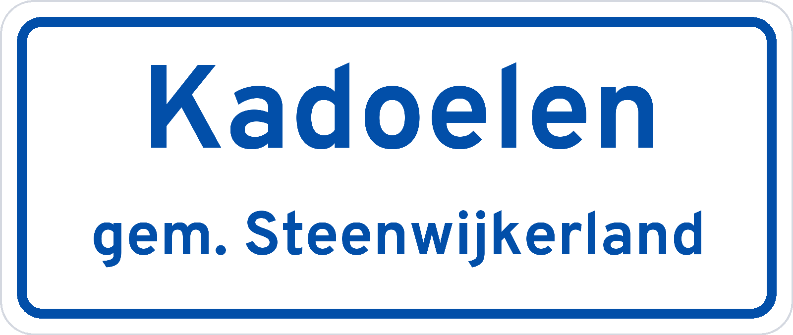 Plaatsnaambord Kadoelen gemeente Steenwijkerland