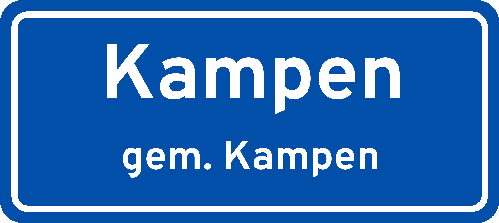 Plaatsnaambord Kampen gemeente Kampen