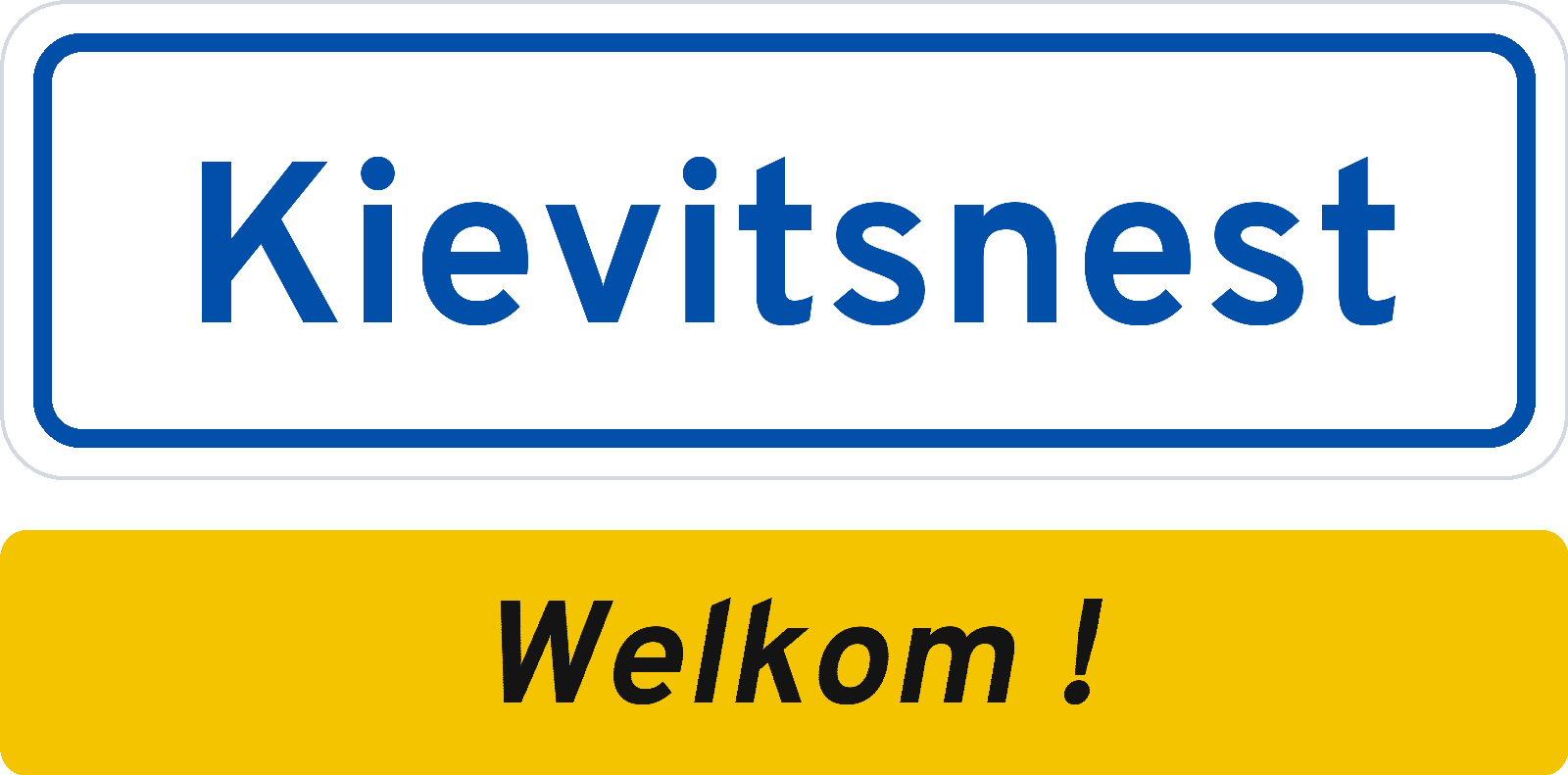 Welkomstbord Kievitsnest
