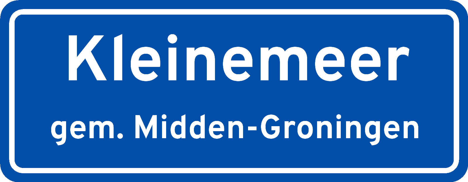 Plaatsnaambord Kleinemeer gemeente Midden-Groningen