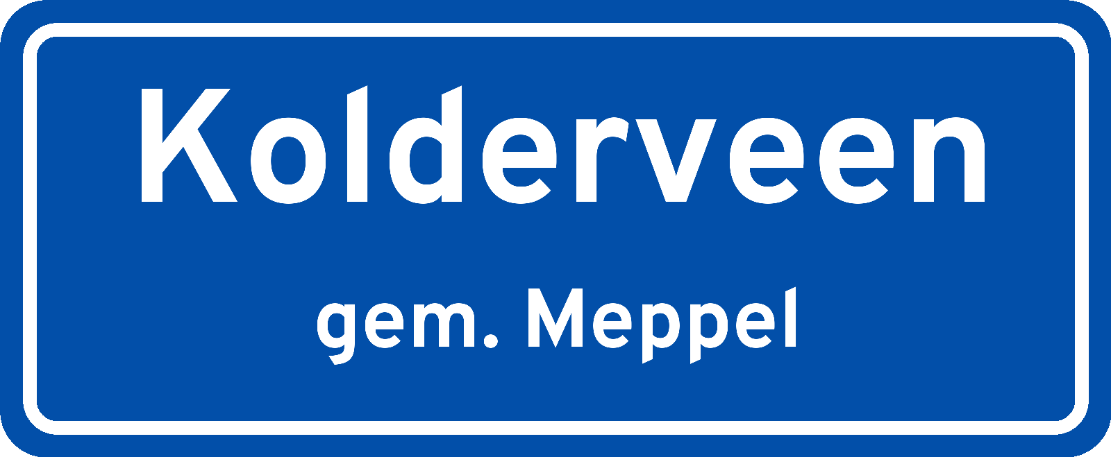 Plaatsnaambord Kolderveen gemeente Meppel