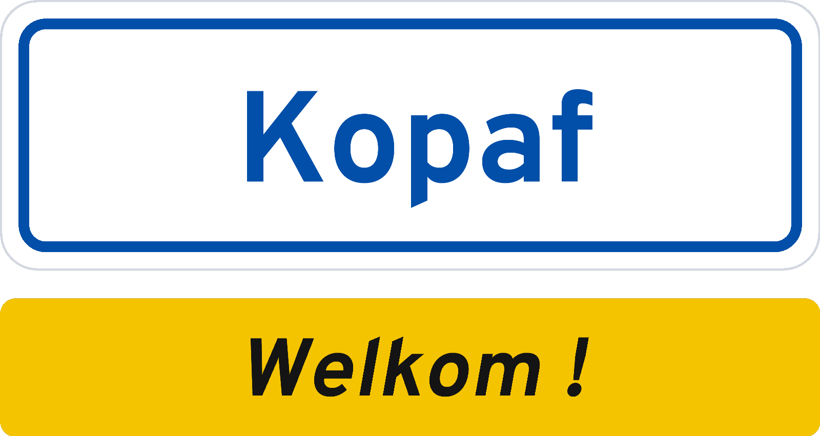 Welkomstbord Kopaf