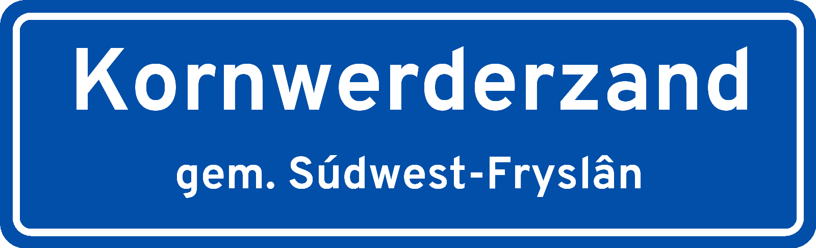 Plaatsnaambord Kornwerderzand gemeente Súdwest-Fryslân