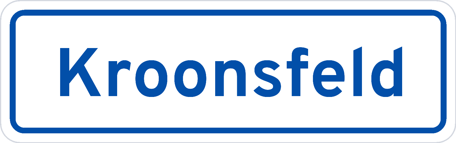 Plaatsnaambord Kroonsfeld