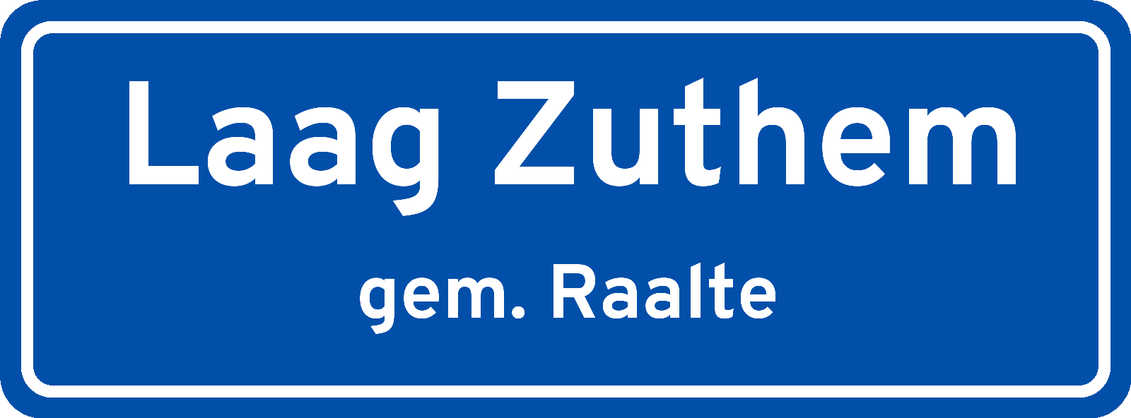 Plaatsnaambord Laag Zuthem gemeente Raalte