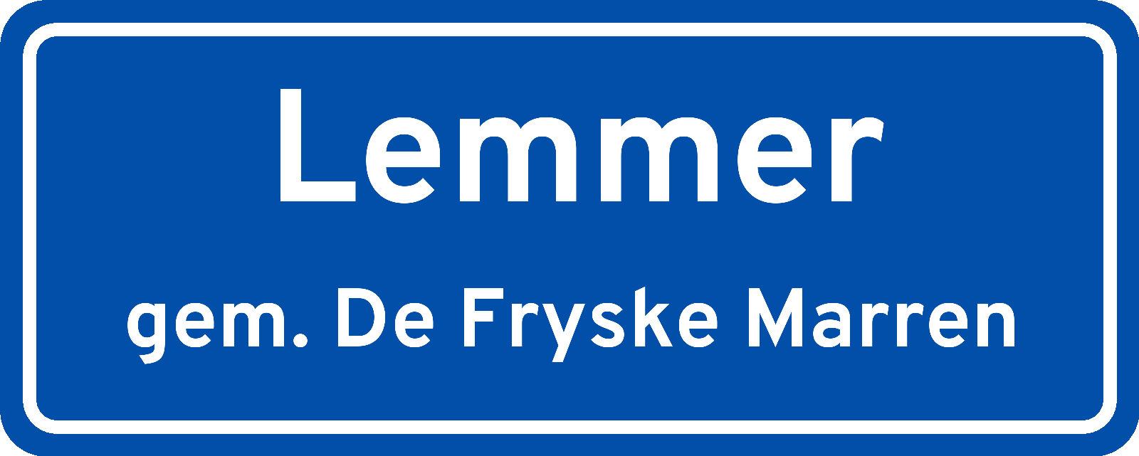 Plaatsnaambord Lemmer gemeente De Fryske Marren