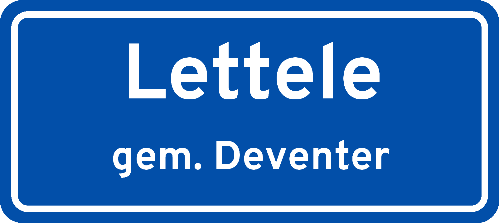 Plaatsnaambord Lettele gemeente Deventer