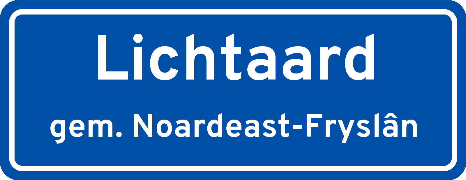 Plaatsnaambord Lichtaard gemeente Noardeast-Fryslân