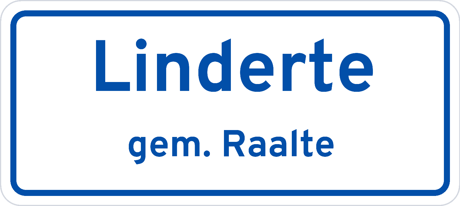 Plaatsnaambord Linderte gemeente Raalte