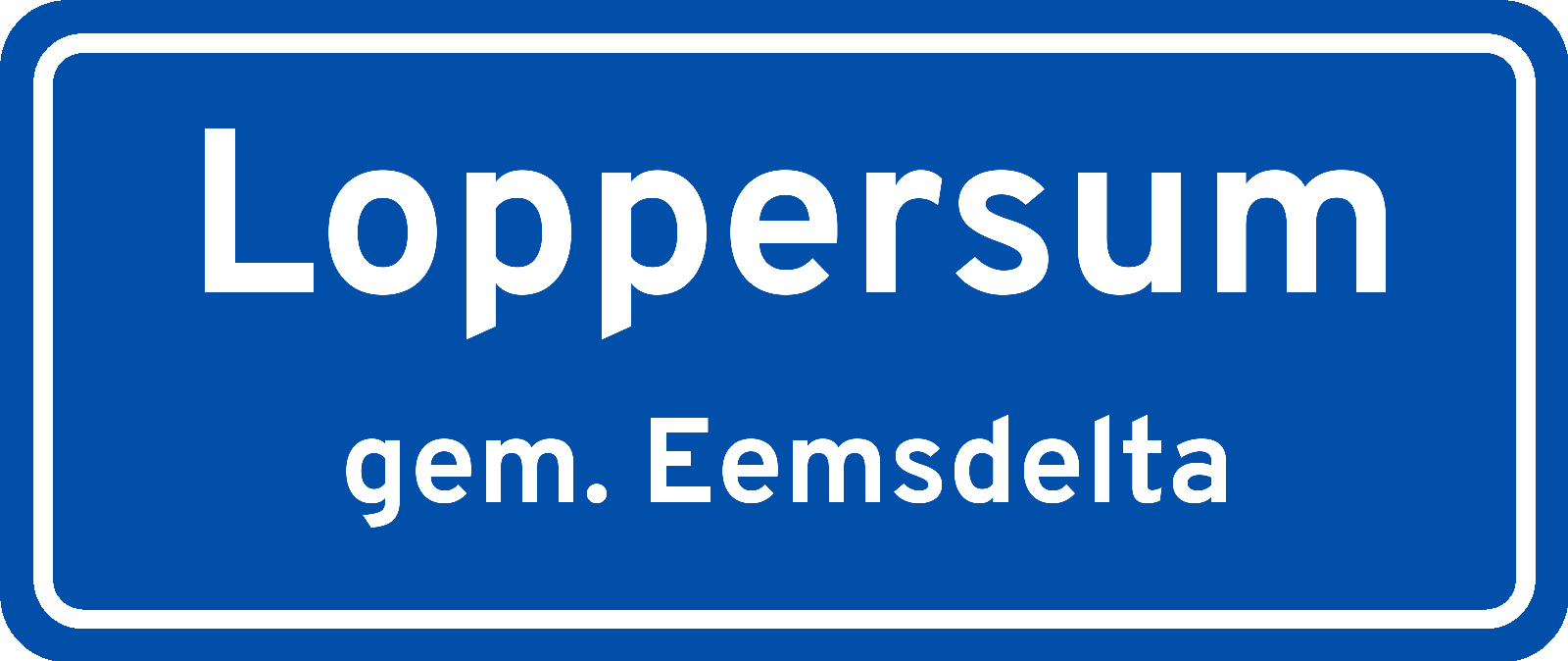 Plaatsnaambord Loppersum gemeente Eemsdelta