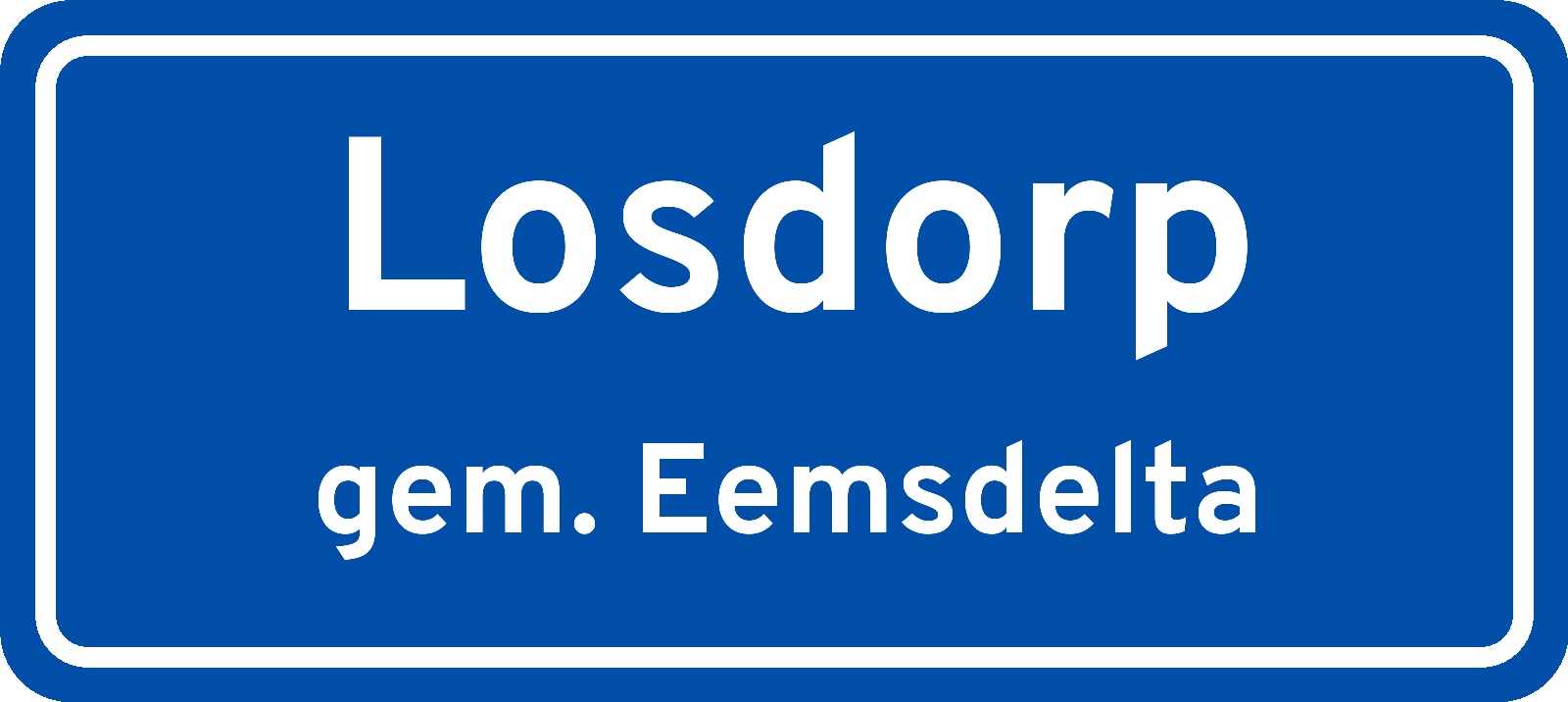 Plaatsnaambord Losdorp gemeente Eemsdelta
