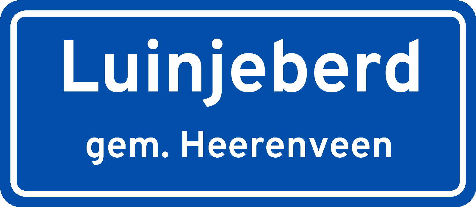 Plaatsnaambord Luinjeberd gemeente Heerenveen