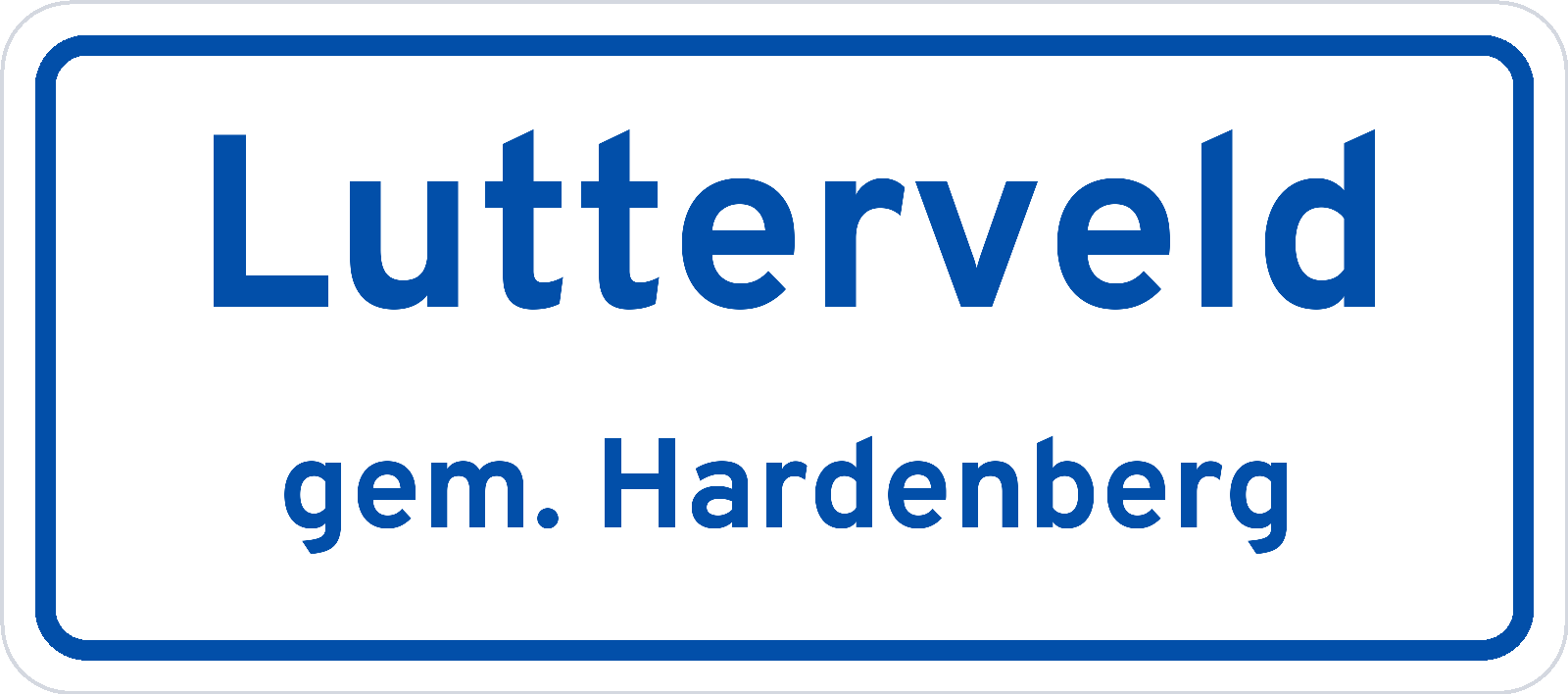 Plaatsnaambord Lutterveld gemeente Hardenberg