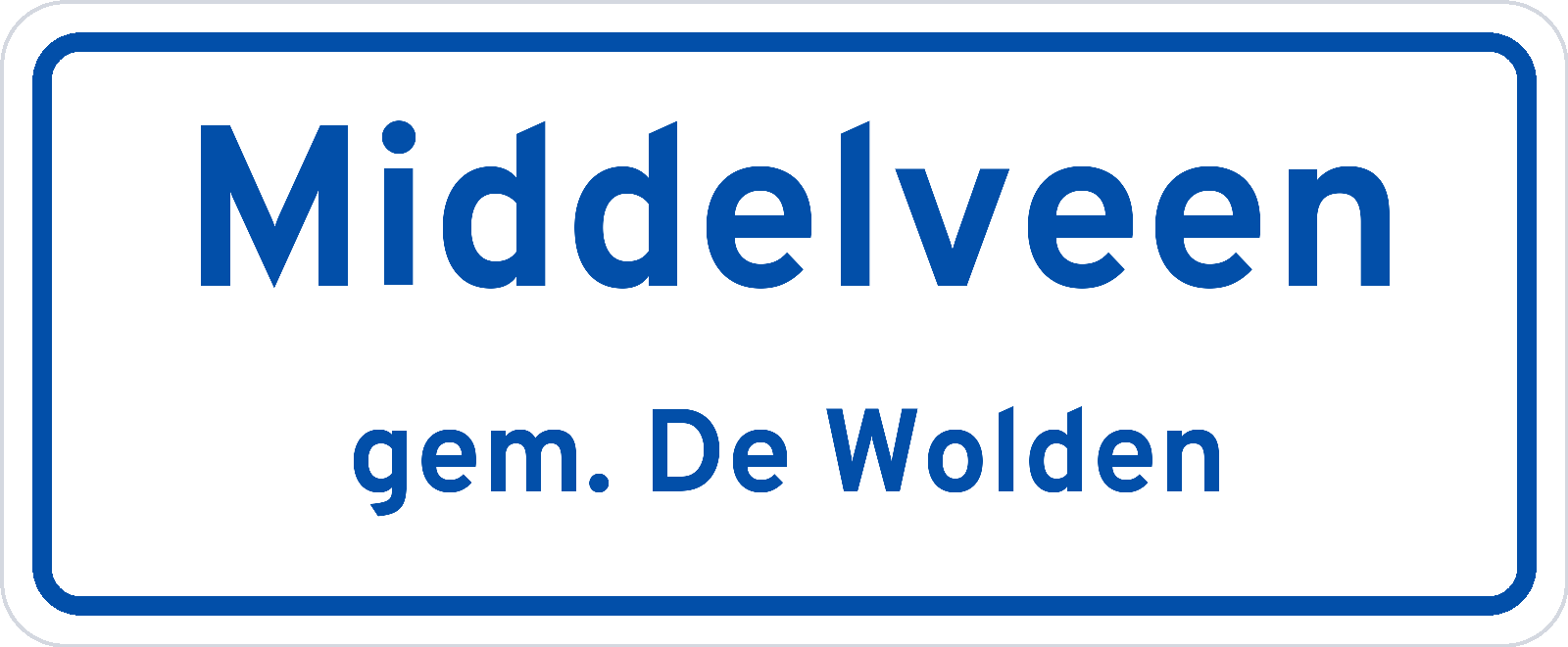 Plaatsnaambord Middelveen gemeente De Wolden