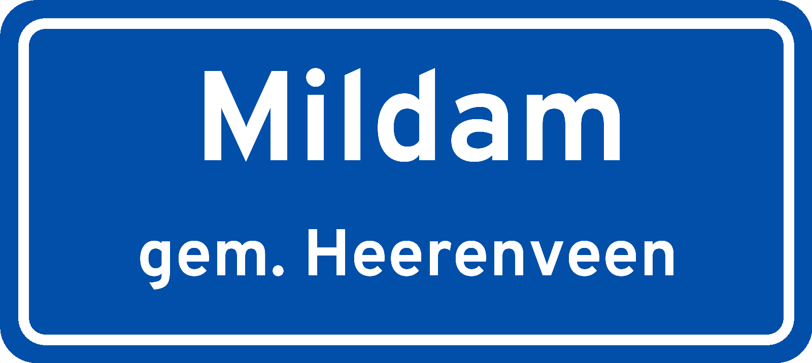 Plaatsnaambord Mildam gemeente Heerenveen