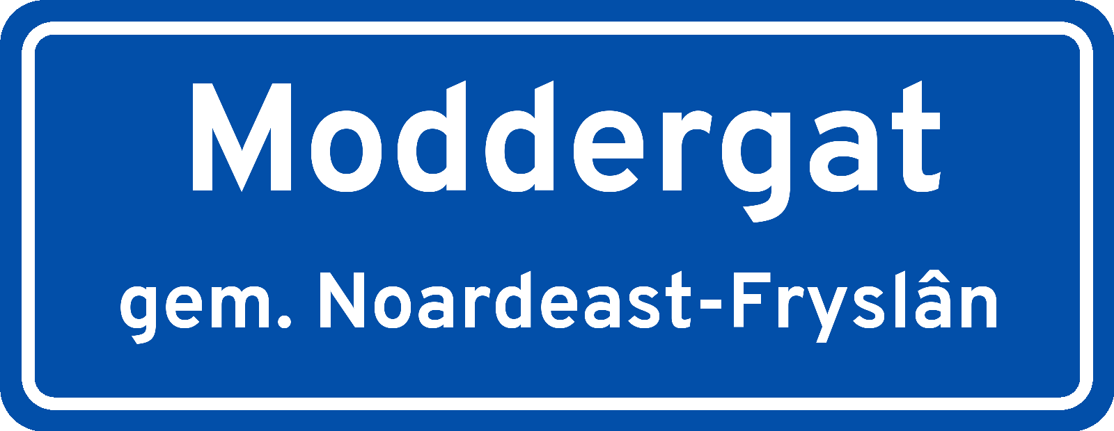 Plaatsnaambord Moddergat gemeente Noardeast-Fryslân