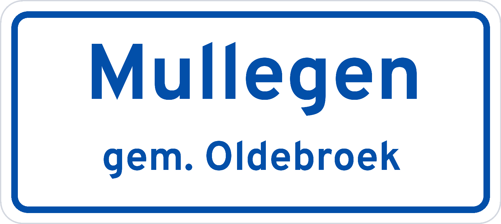 Plaatsnaambord Mullegen gemeente Oldebroek