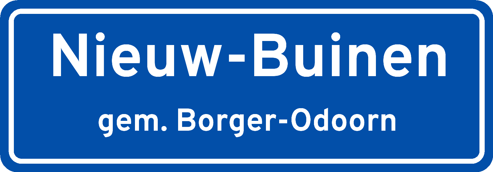 Plaatsnaambord Nieuw-Buinen gemeente Borger-Odoorn