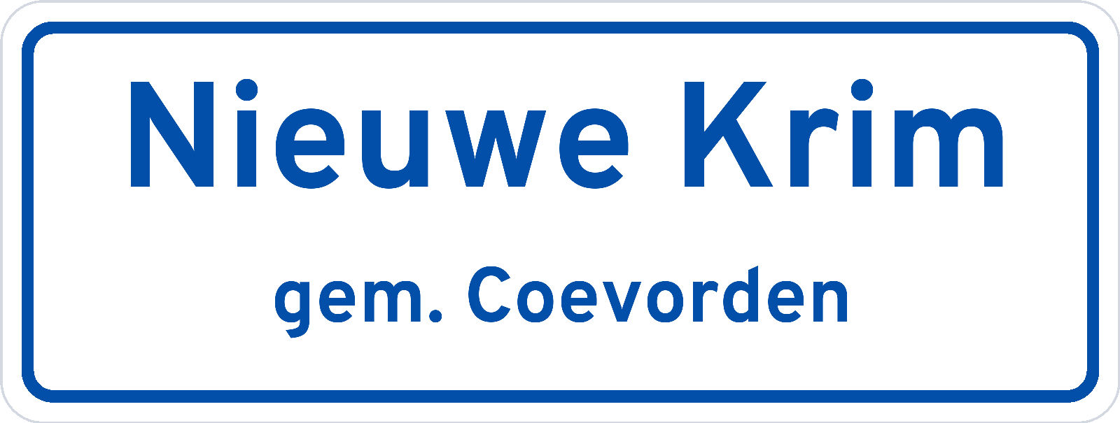 Plaatsnaambord Nieuwe Krim gemeente Coevorden