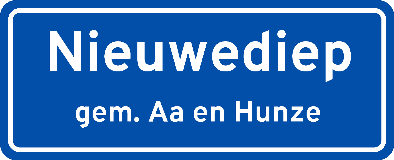 Plaatsnaambord Nieuwediep gemeente Aa en Hunze