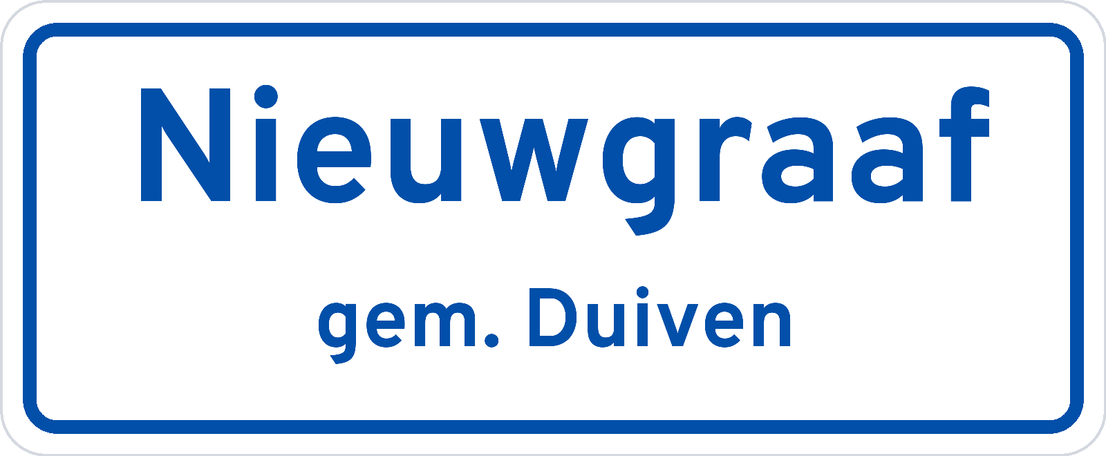 Plaatsnaambord Nieuwgraaf gemeente Duiven
