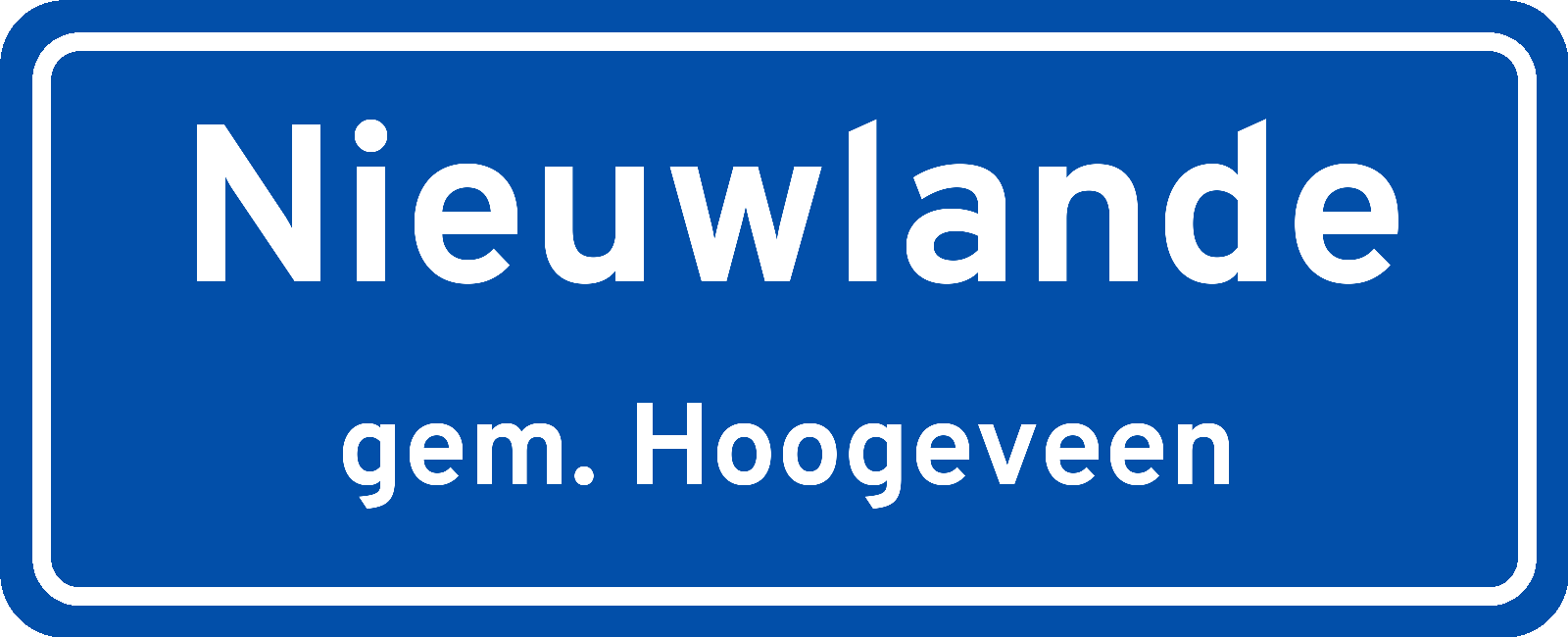 Plaatsnaambord Nieuwlande gemeente Hoogeveen