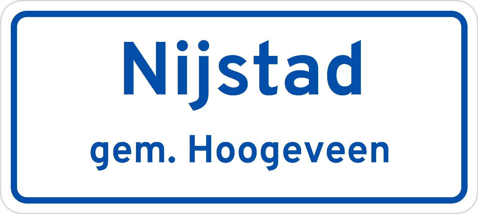Plaatsnaambord Nijstad gemeente Hoogeveen
