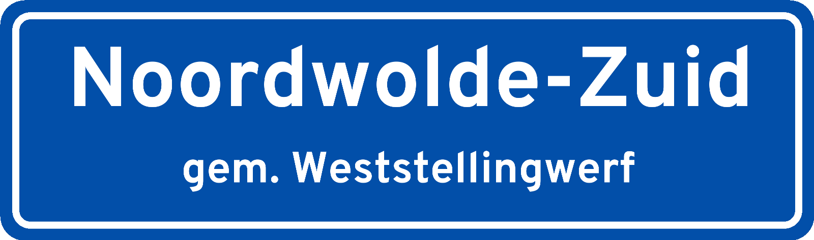 Plaatsnaambord Noordwolde-Zuid gemeente Weststellingwerf