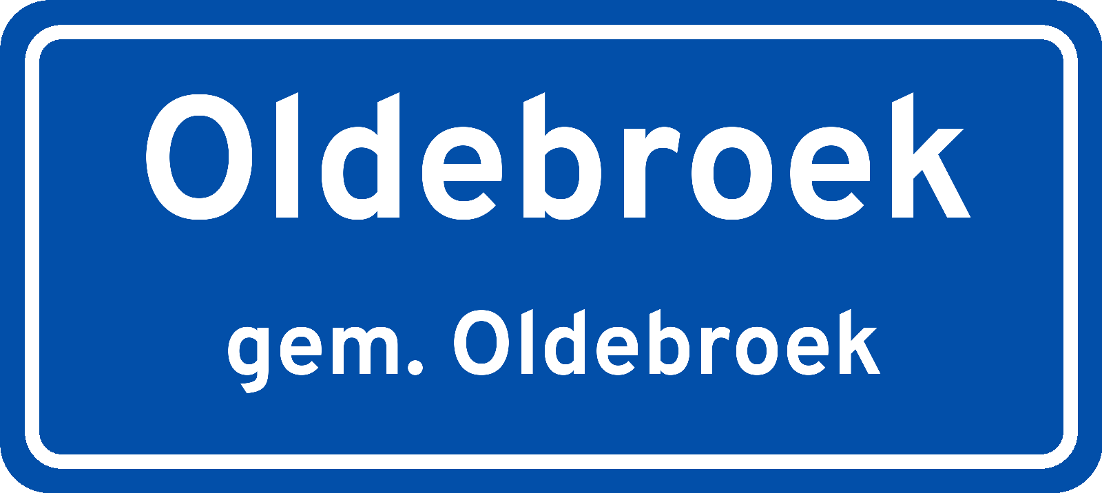Plaatsnaambord Oldebroek gemeente Oldebroek