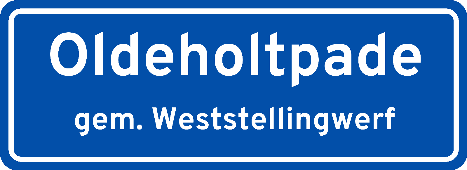 Plaatsnaambord Oldeholtpade gemeente Weststellingwerf